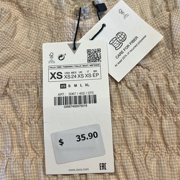 ZARA Gingham Corset Crop Top - Picture 10 of 11